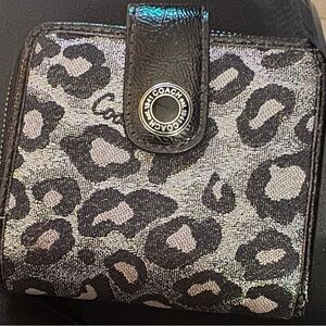 Coach Black and Silver Animal Print Wallet